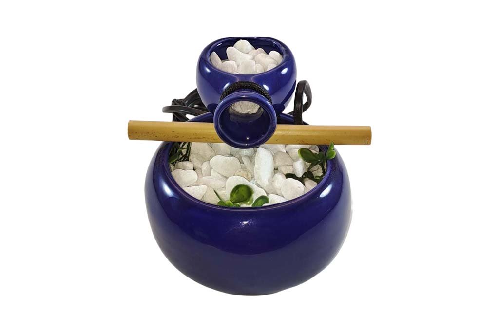Fonte Bojuda Azul 1 1024x682 Media Fonte Decorativa Agua Bojuda Azul Cascata Feng Shui Bica Cerâmica
