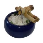 Fonte Decorativa Agua Bojuda Azul Cascata Feng Shui Bica Bambu