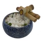 Fonte Decorativa Agua Bojuda Azul Cascata Feng Shui Bica Bambu