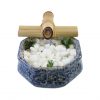 Fonte Decorativa Agua Sextavada Azul Cascata Feng Shui Bica Bambu