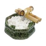 Fonte Decorativa Agua Sextavada Verde Cascata Feng Shui Bica Bambu