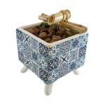 Fonte Decorativa Agua Cascata Feng Shui Azulejo Portugues Azul Claro