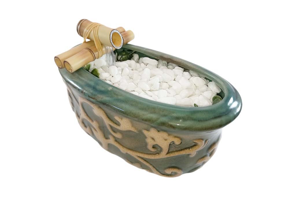 Oval Grega Verde 3 1024x682 Media Fonte Decorativa de Agua Cascata Feng Shui Grega Verde