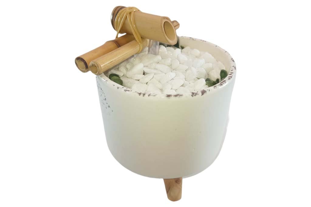 Redonda Pé Madeira Branca 3 1024x682 Media Fonte Feng Shui Cascata Decorativa de Agua Redonda Pé Madeira