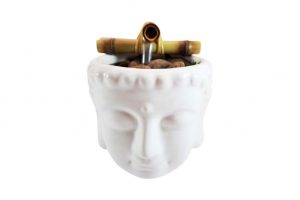 Fonte Feng Shui Cascata Decorativa de Agua Buda Branco