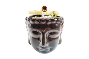 Fonte Feng Shui Cascata Decorativa de Agua Buda Preto