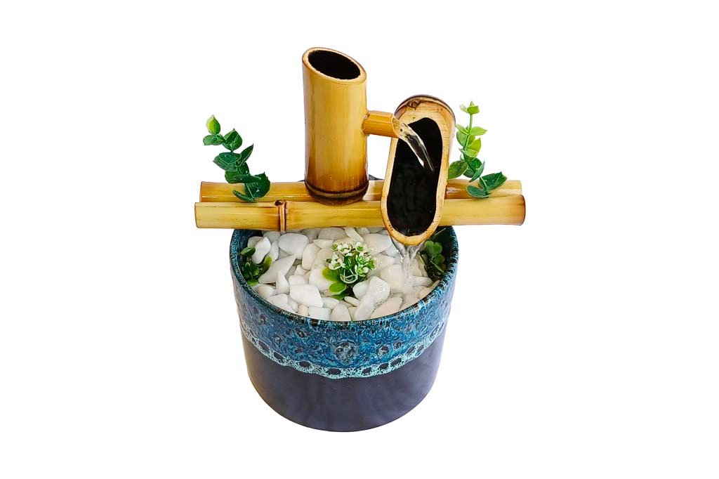 Redonda 2 Quedas Mesclada Azul e Preto 1 Menor 1024x682 Media Fonte de Água Redonda 2 Quedas Mesclada Azul e Preto