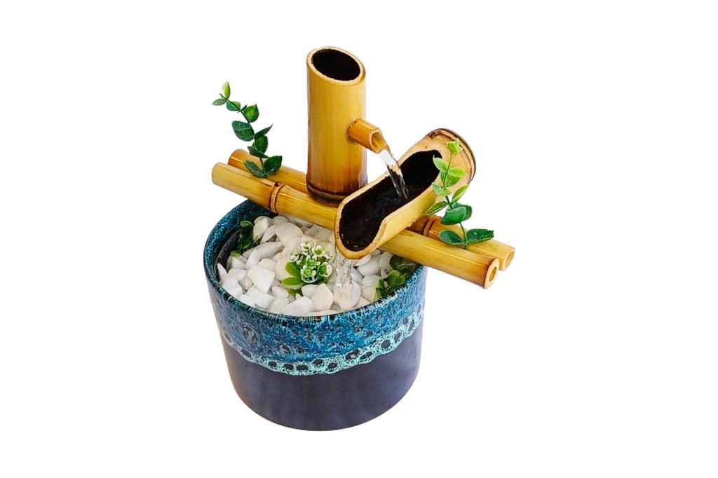 Redonda 2 Quedas Mesclada Azul e Preto 2 1024x682 Media Fonte de Água Redonda 2 Quedas Mesclada Azul e Preto