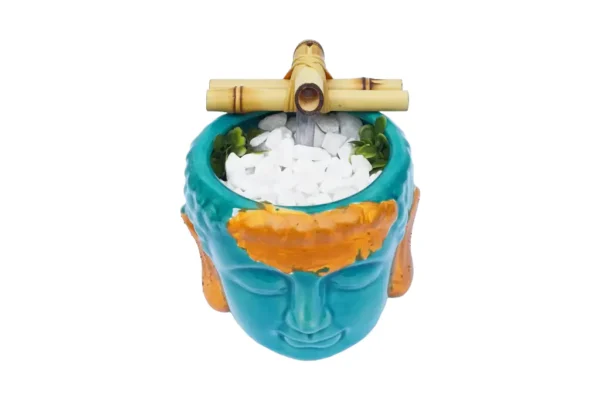 Fonte Decorativa Buda Azul e Laranja