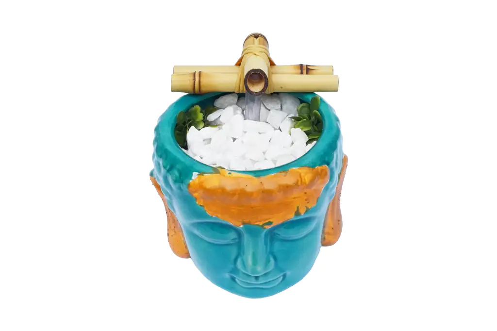 Buda Azul e Laranja 1A 1024x682 60 branca Fonte Decorativa Buda Azul e Laranja