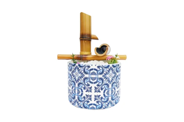 Fonte Decorativa Redonda 2 Quedas Azulejo Português