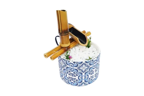 Fonte Decorativa Redonda 2 Quedas Azulejo Português