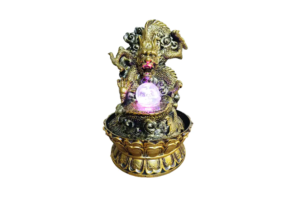 Dragão de Frente com Esfera 1A 1024x682 60 branca Fonte Feng Shui Dragão de Frente Dourado