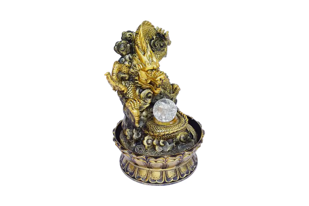 Dragão de Frente com Esfera 3 1024x682 60 branca Fonte Feng Shui Dragão de Frente Dourado
